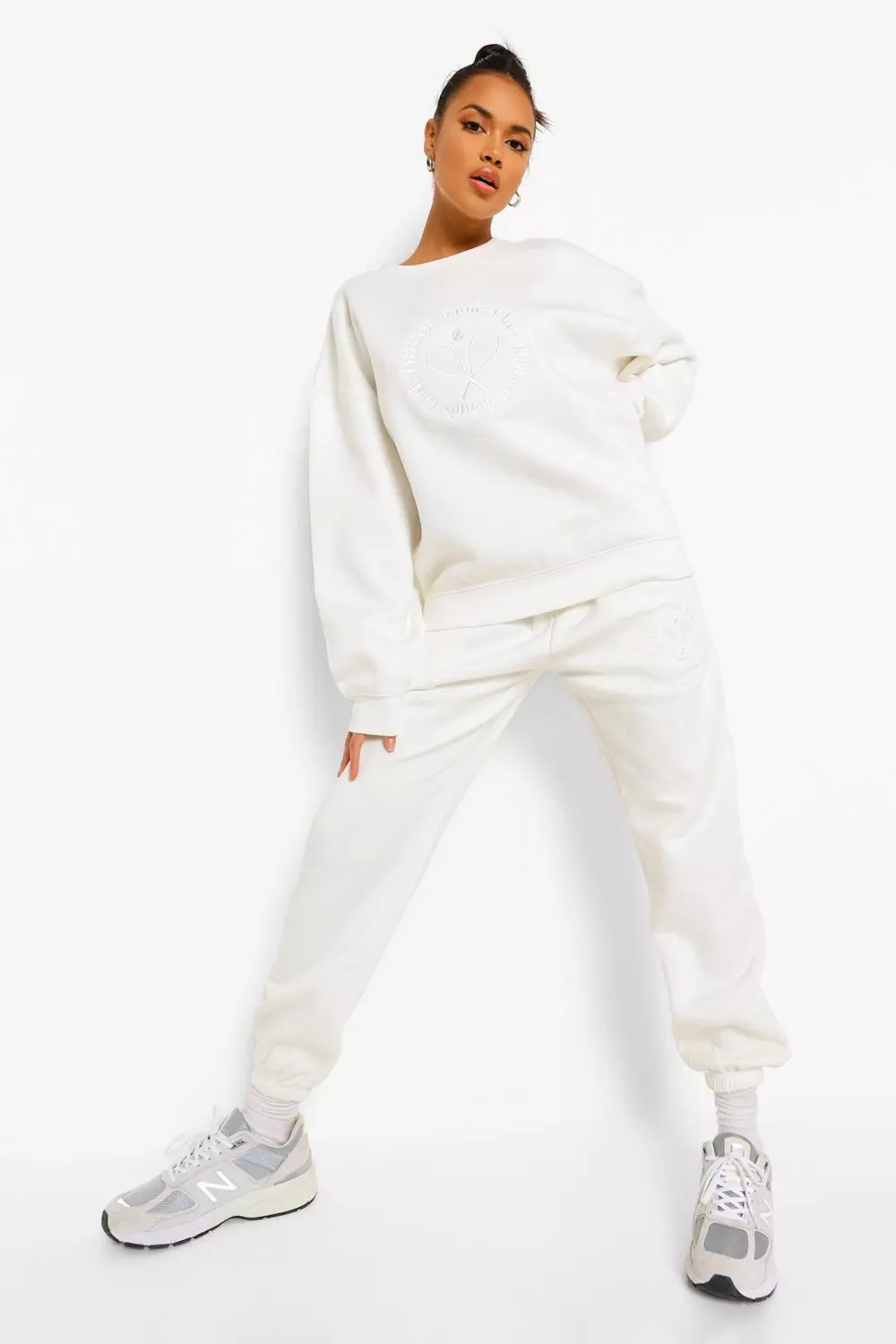 Boohoo store white tracksuit