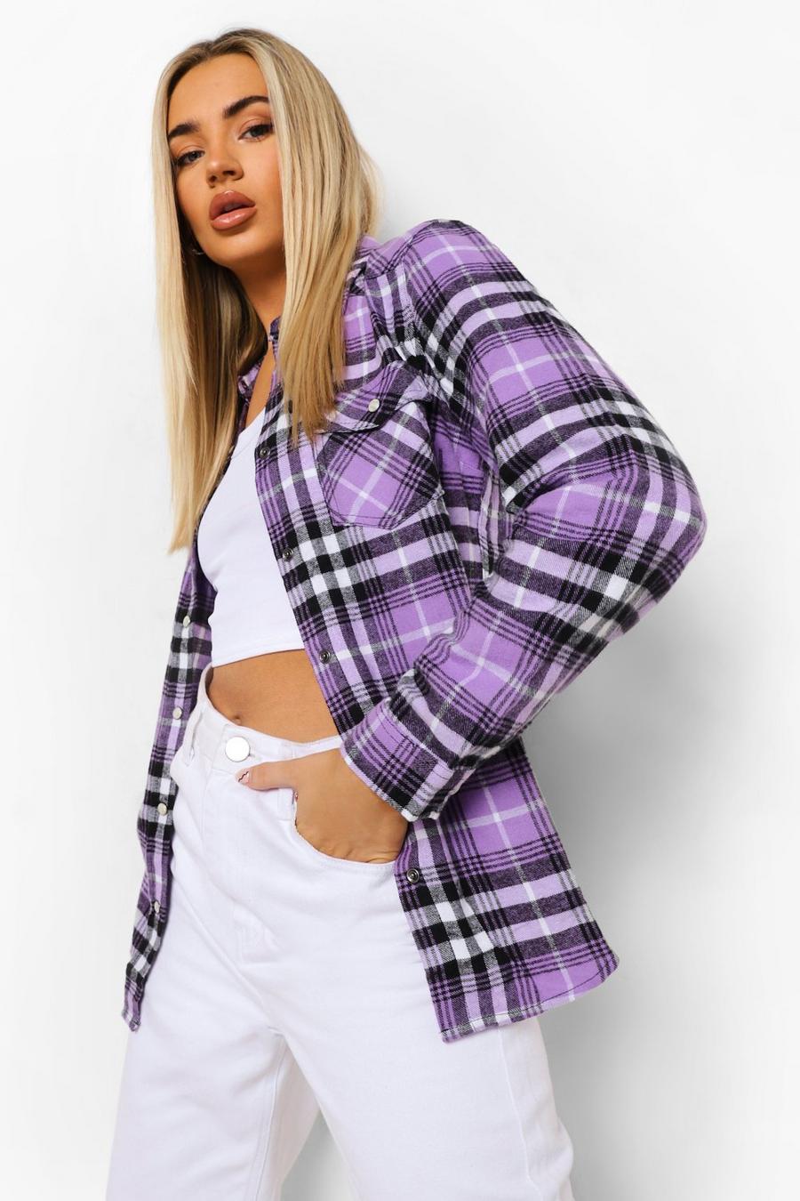 Purple Checked Flannel Shirt image number 1