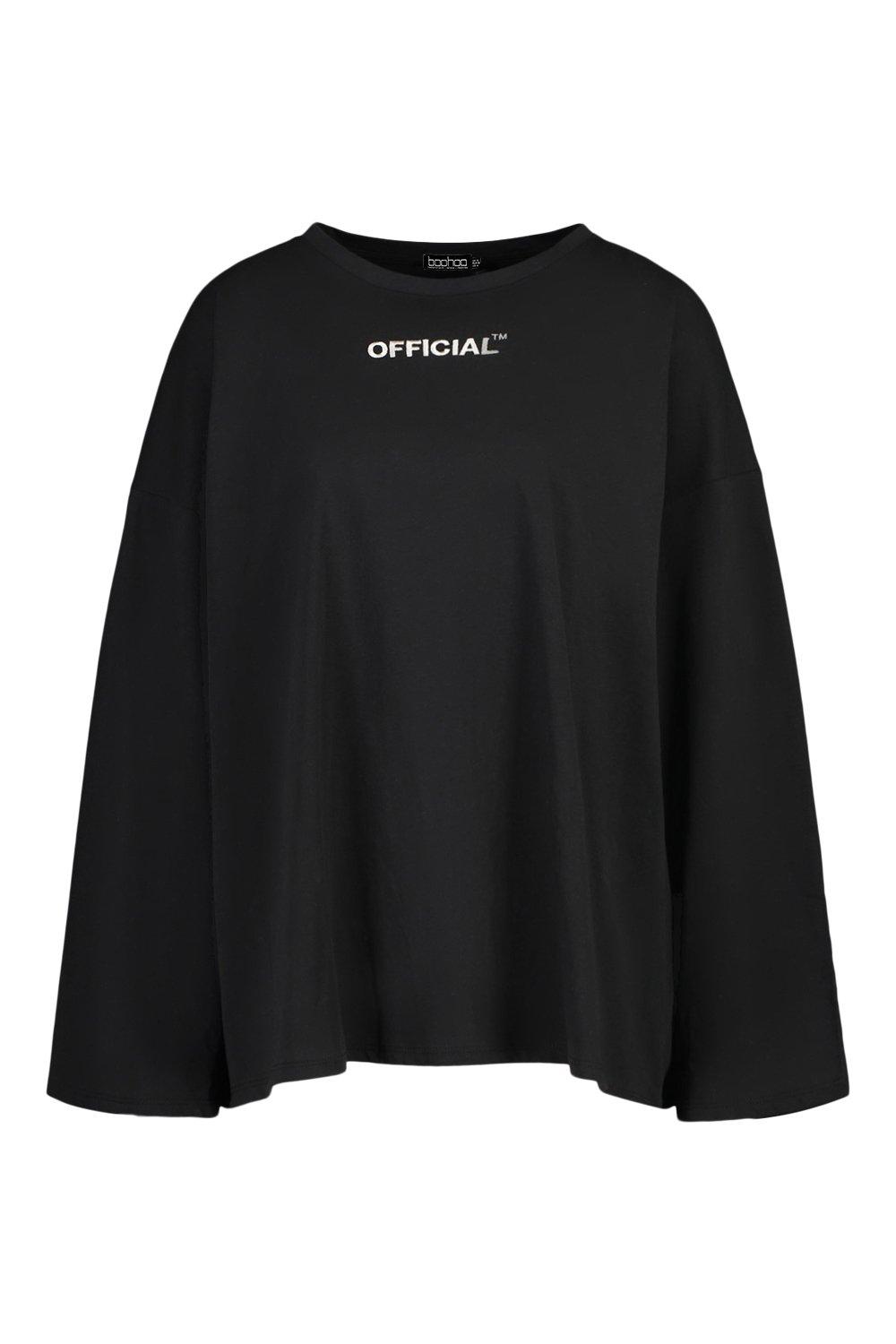 long sleeve slogan top