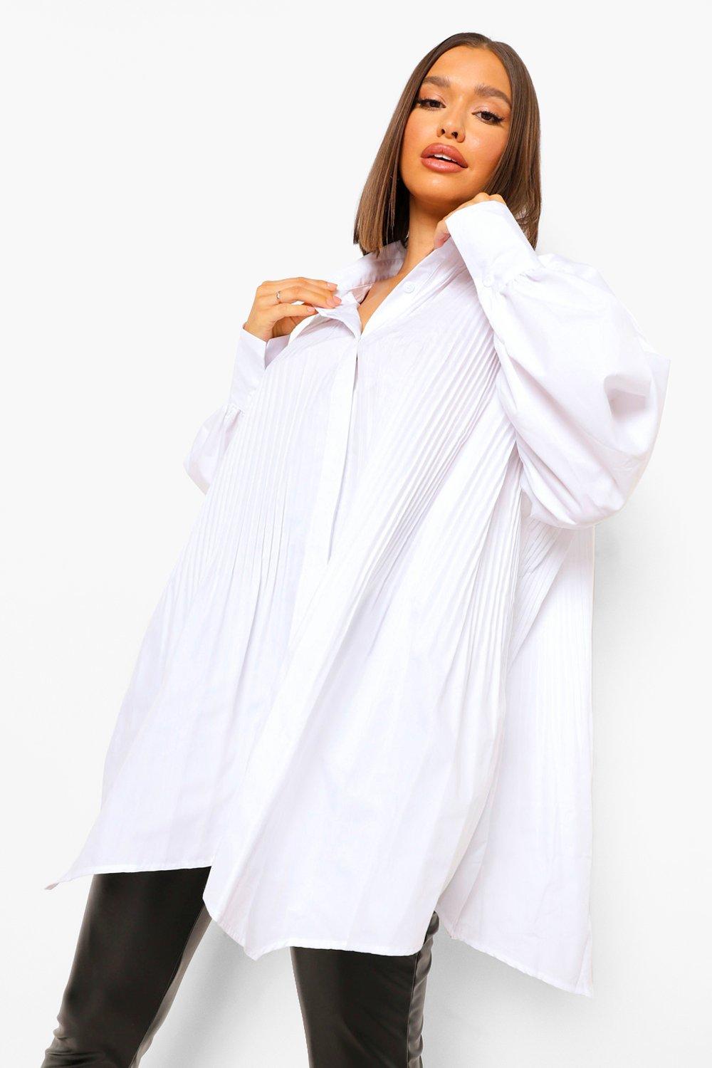 boohoo white oversized shirt