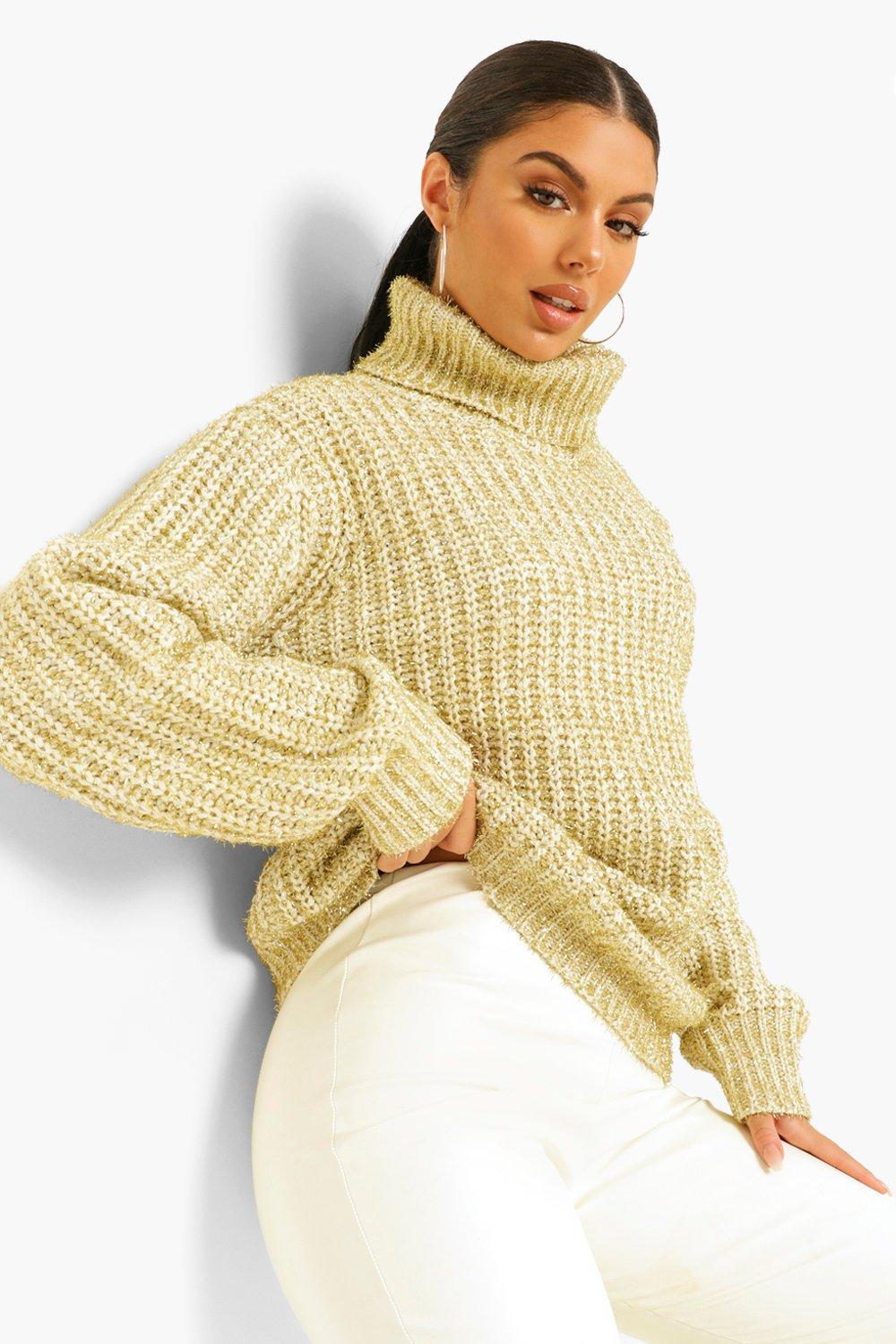 gold roll neck jumper
