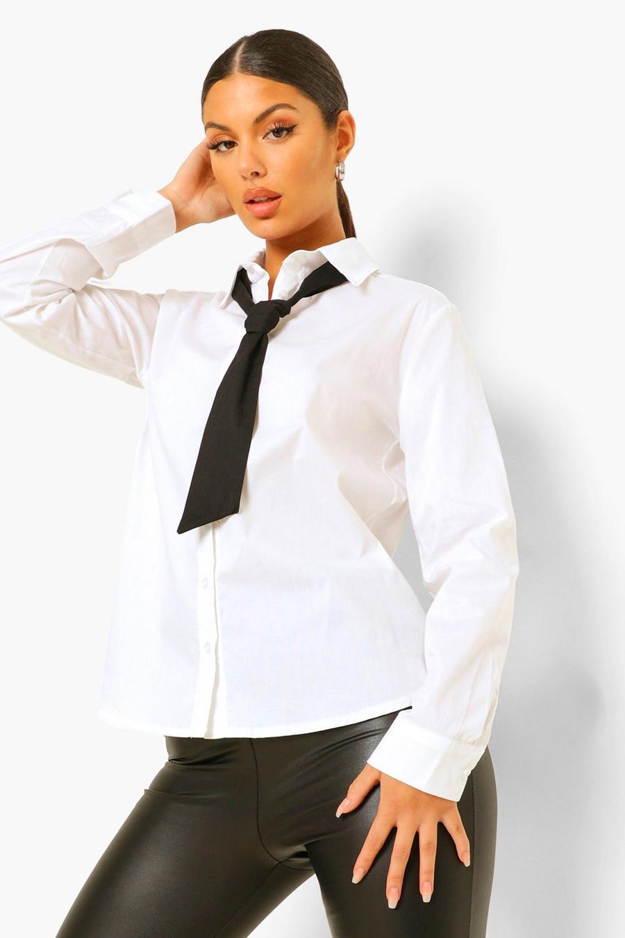 Camicia con cravatta, Bianco image number 1
