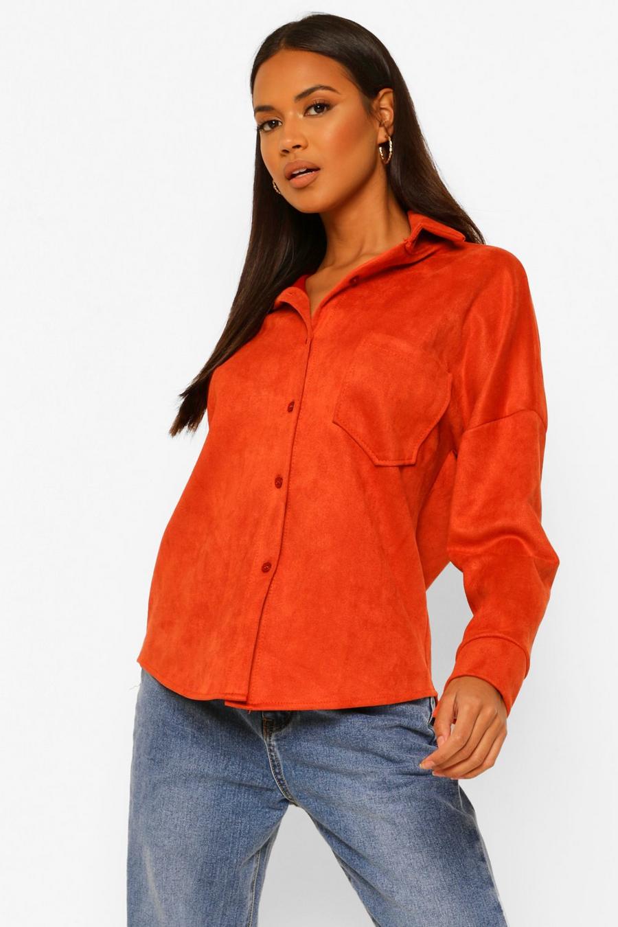 Orange Suedette Shirt image number 1