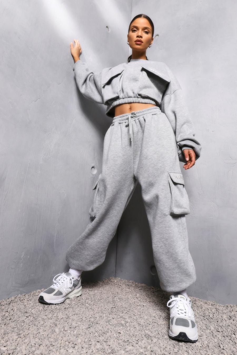 Pantalones de deporte anchos con bolsillo funcionales, Marga gris image number 1