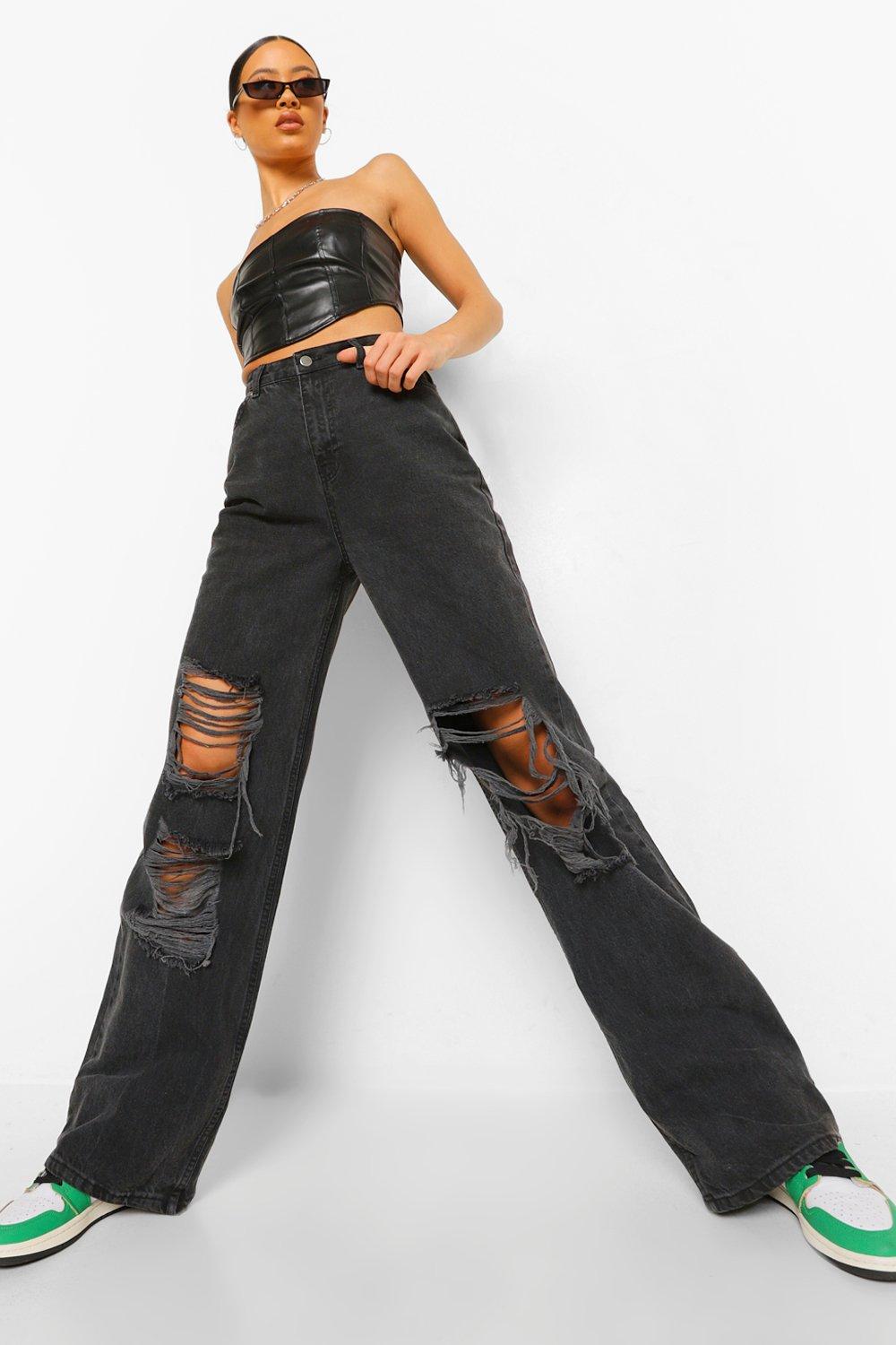 ripped jeans wide leg