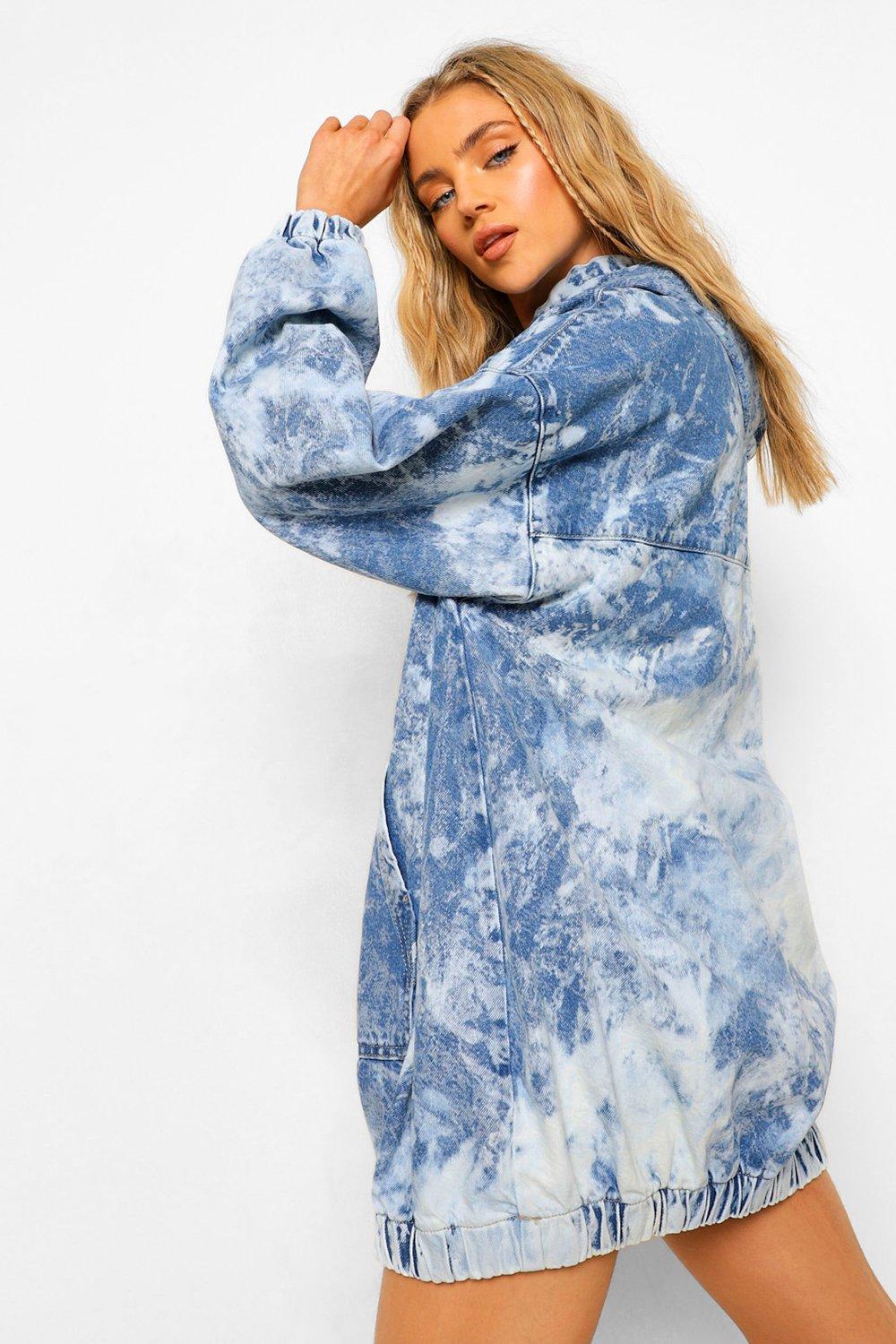 Bleached Denim Zip-Up Dress - Ready to Wear