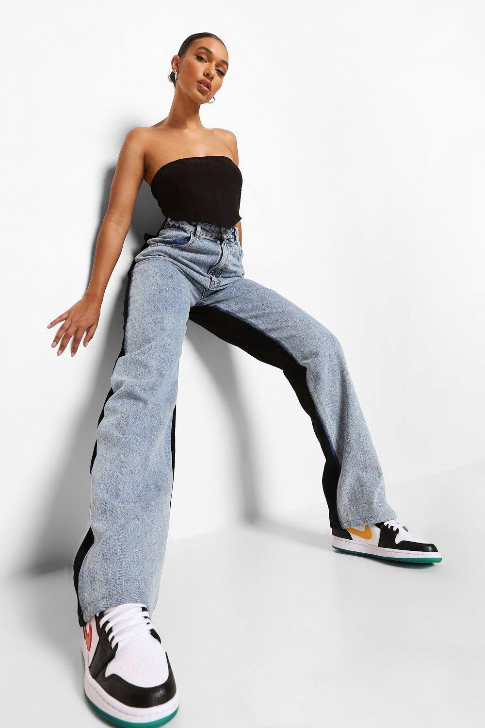 colour block jeans