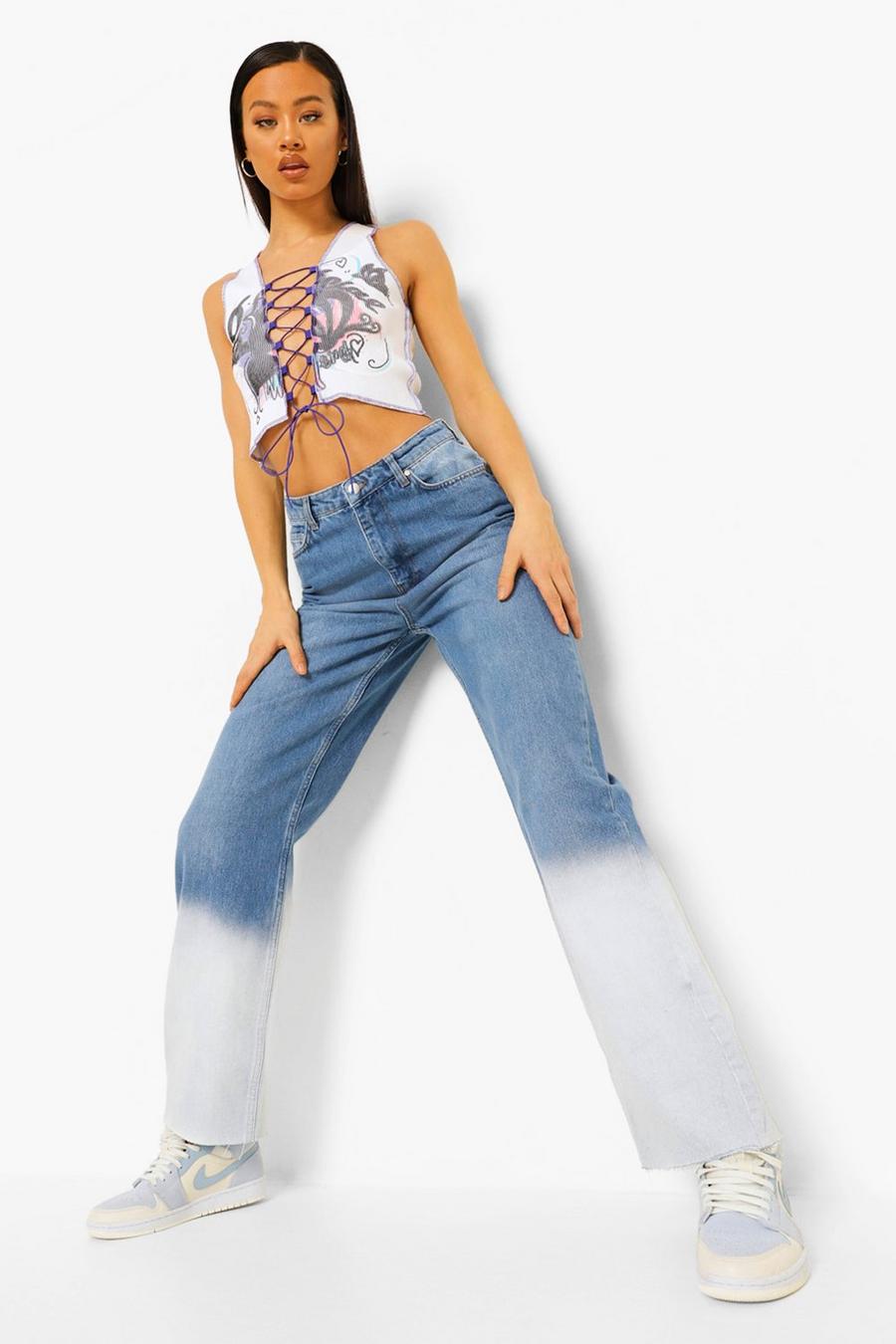 Bleach wash Dip Bleach Dye Boyfriend Jeans image number 1