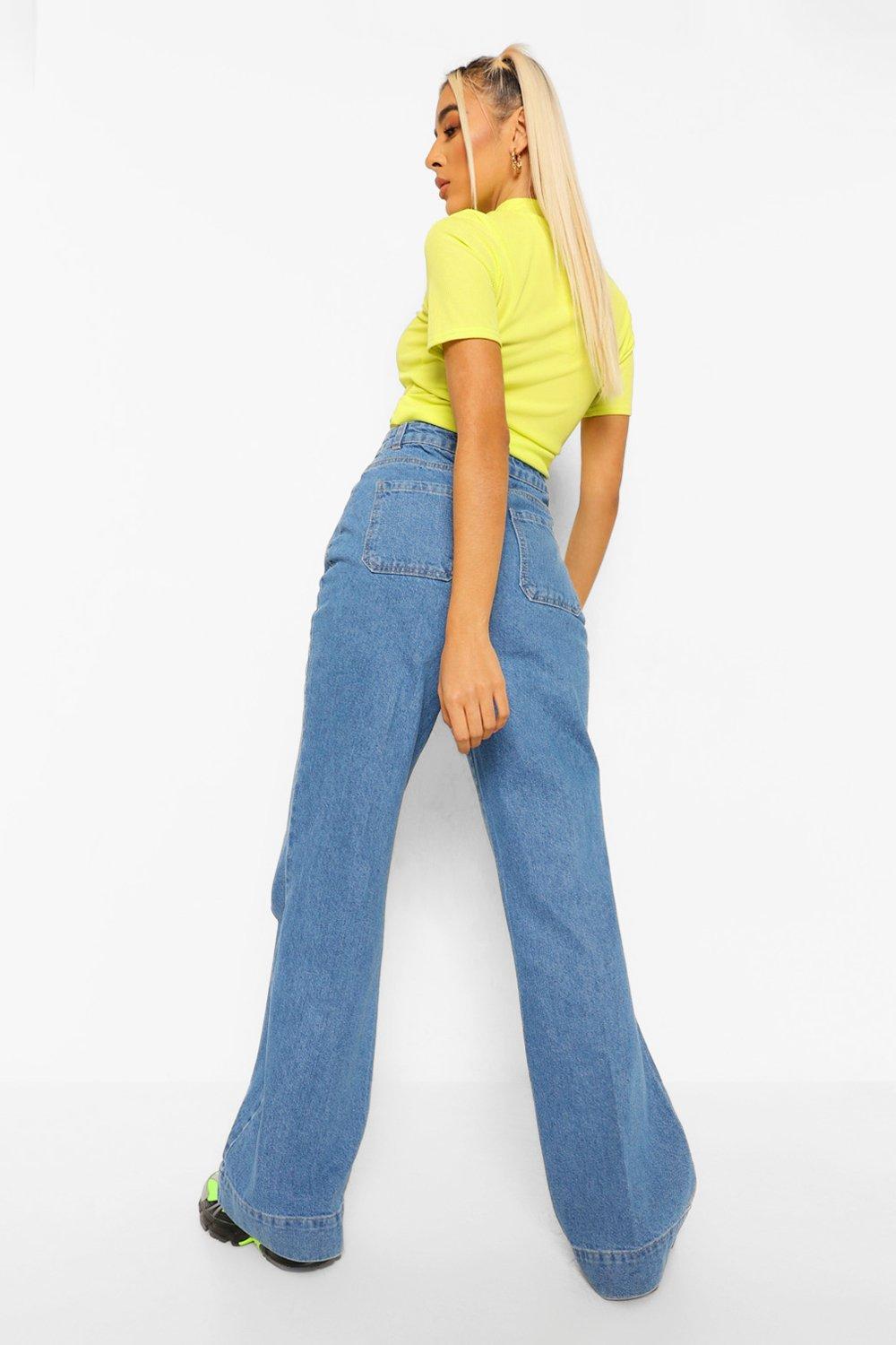 Front Pocket Flare Jeans