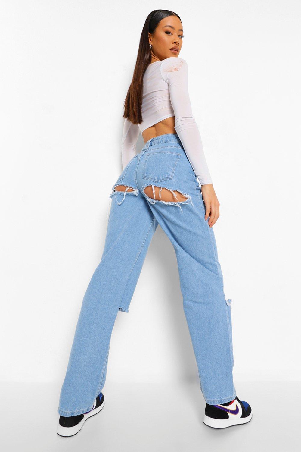 baggy jeans with knee rips