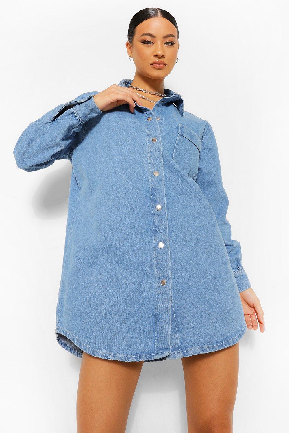 blue jean shirt dress
