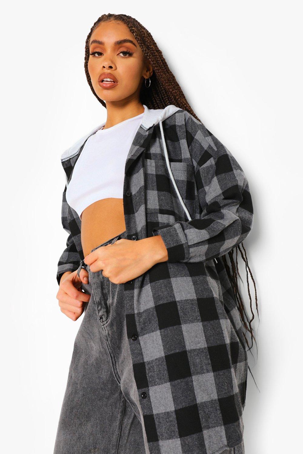 Oversized best sale hooded flannel