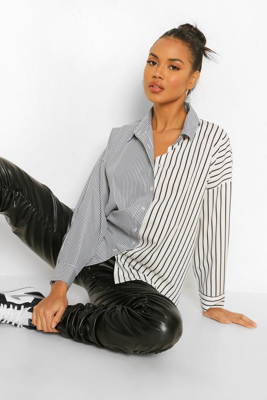 Contrast Stripe Oversized Shirt image number 1