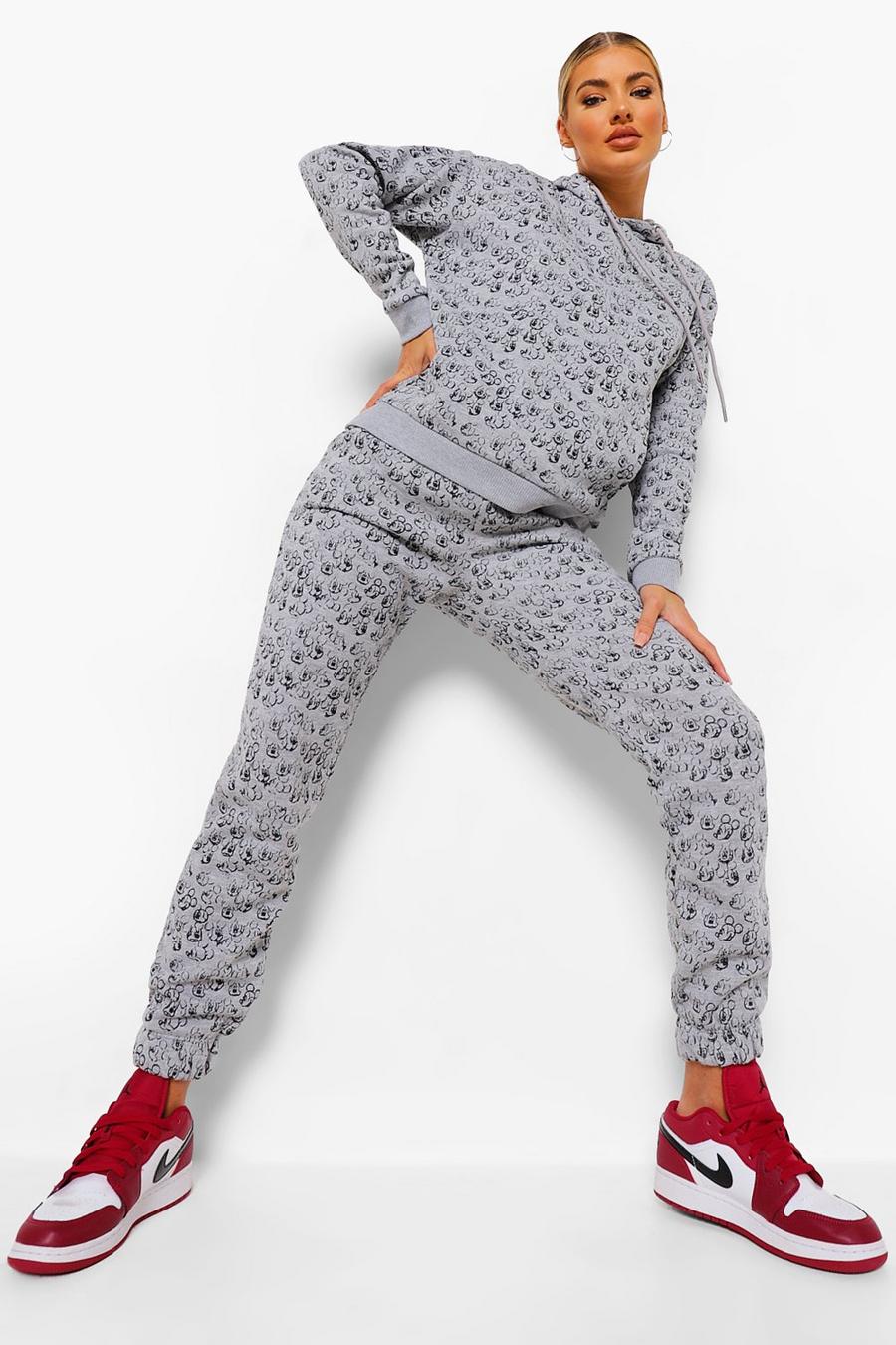 Grey Disney All Over Mickey Mouse Joggers image number 1