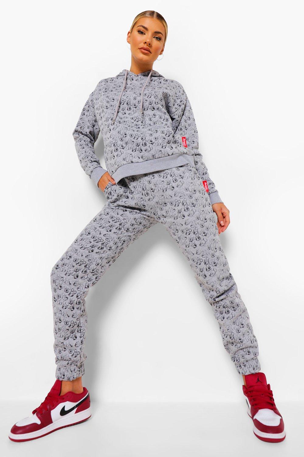 Girls Grey Marl Disney's Mickey Mouse Joggers