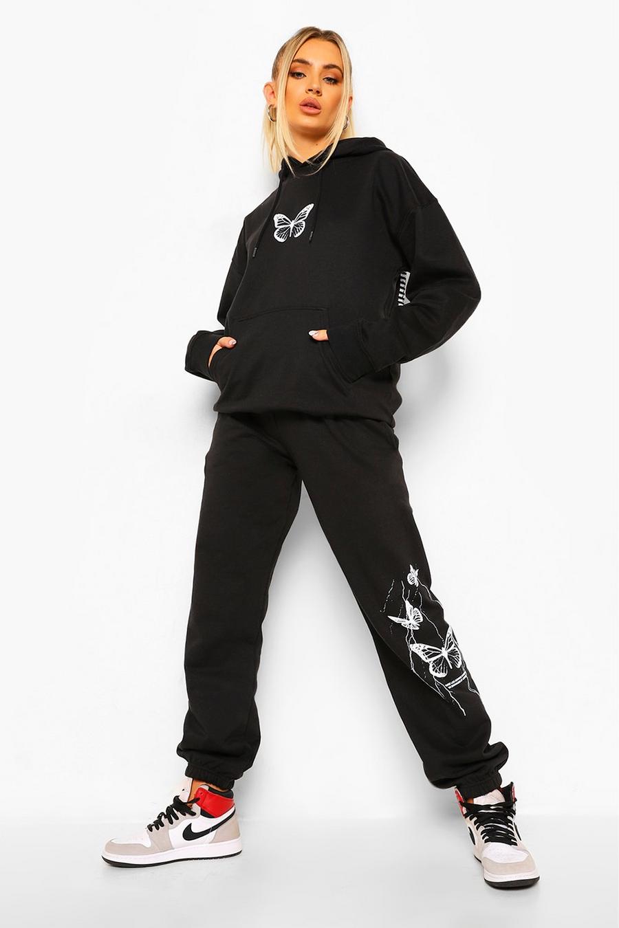 Butterfly Back Print Hooded Tracksuit image number 1