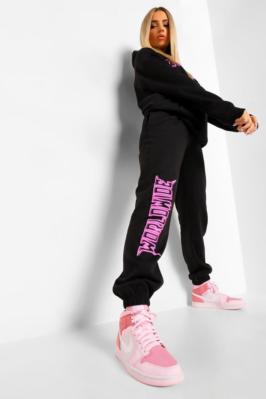 Black Worldwide Graphic Print Tracksuit image number 1