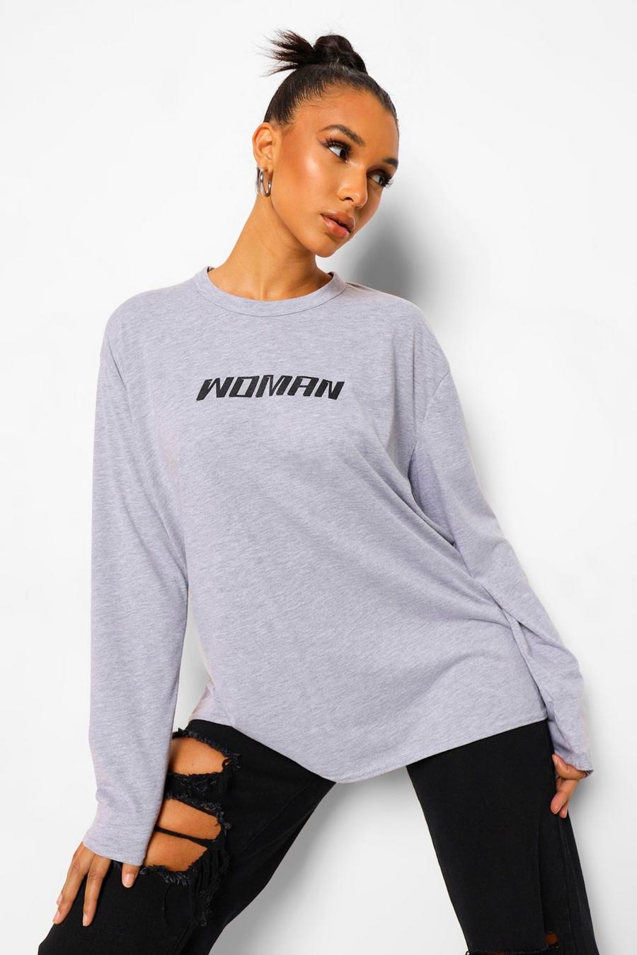 Woman Long Sleeve Oversized T-shirt image number 1
