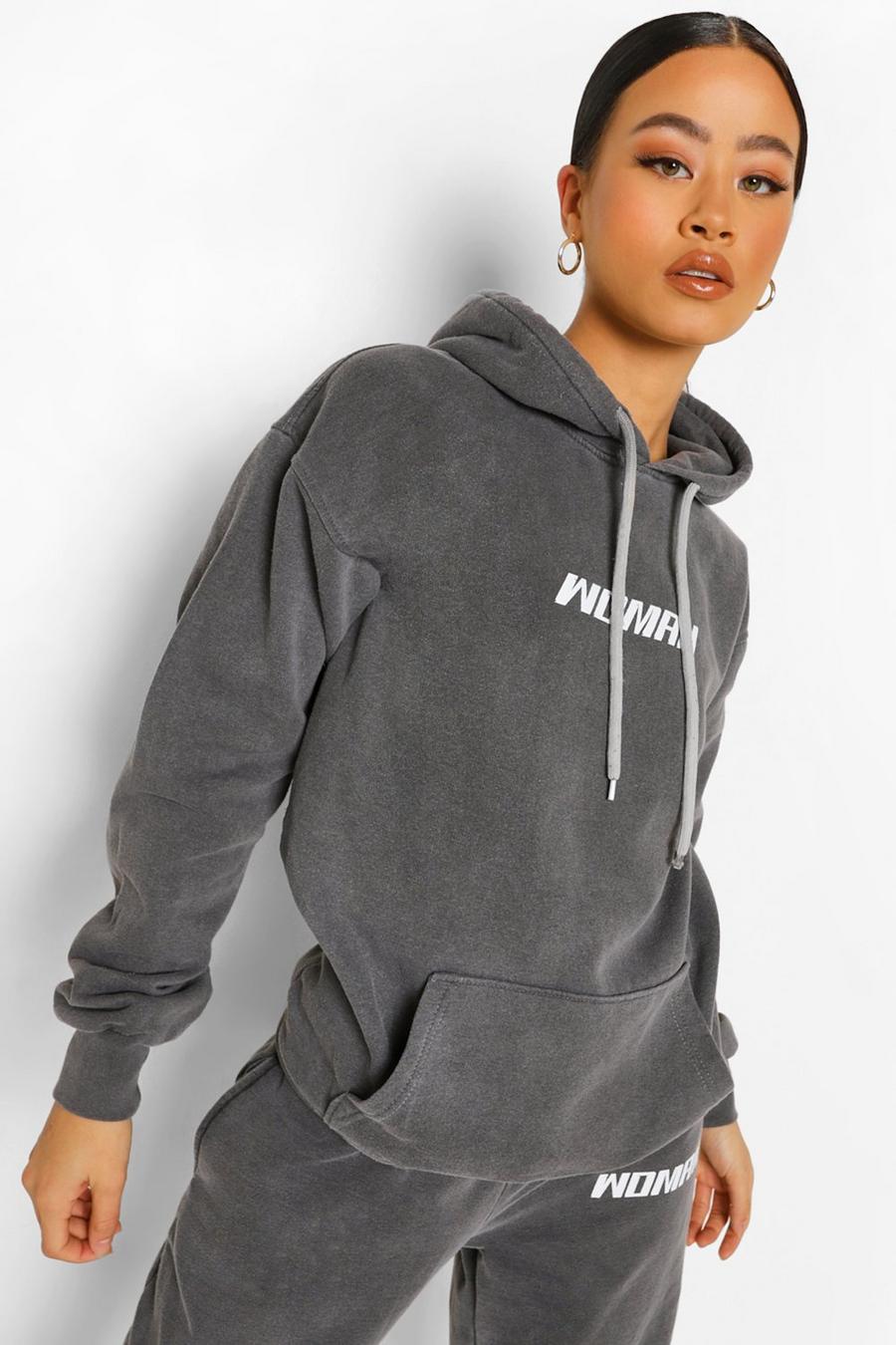 Black Woman Oversize stentvättad hoodie image number 1