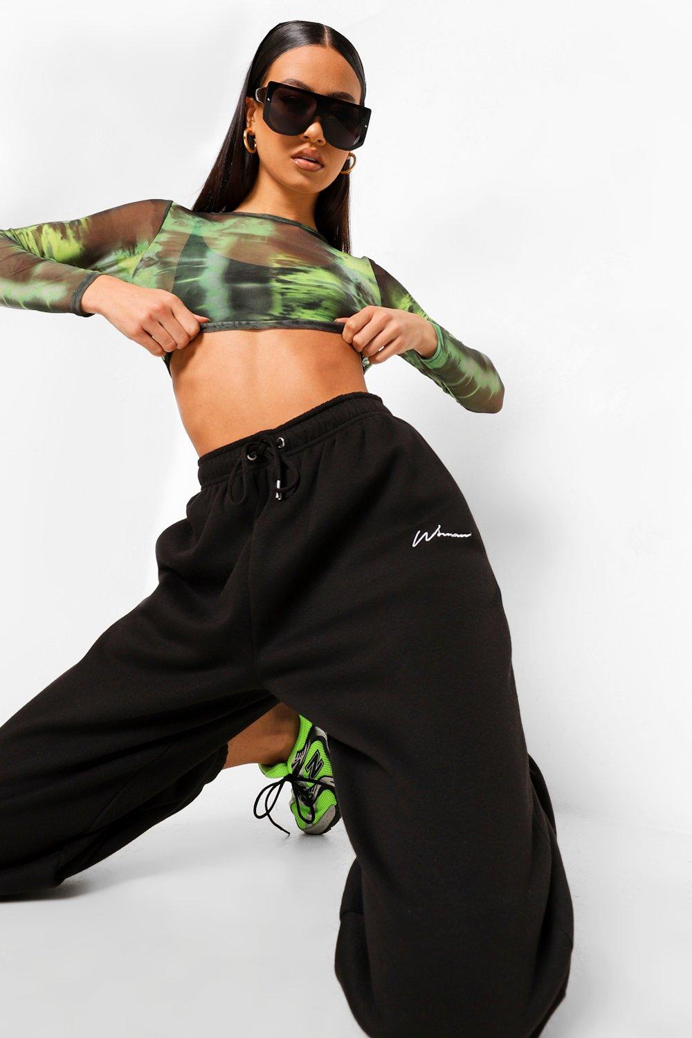 Woman Embroidered Oversized Joggers