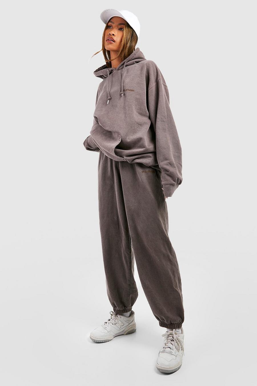 Chocolate brown Ofcl Studio Overdyed Marl Tracksuit