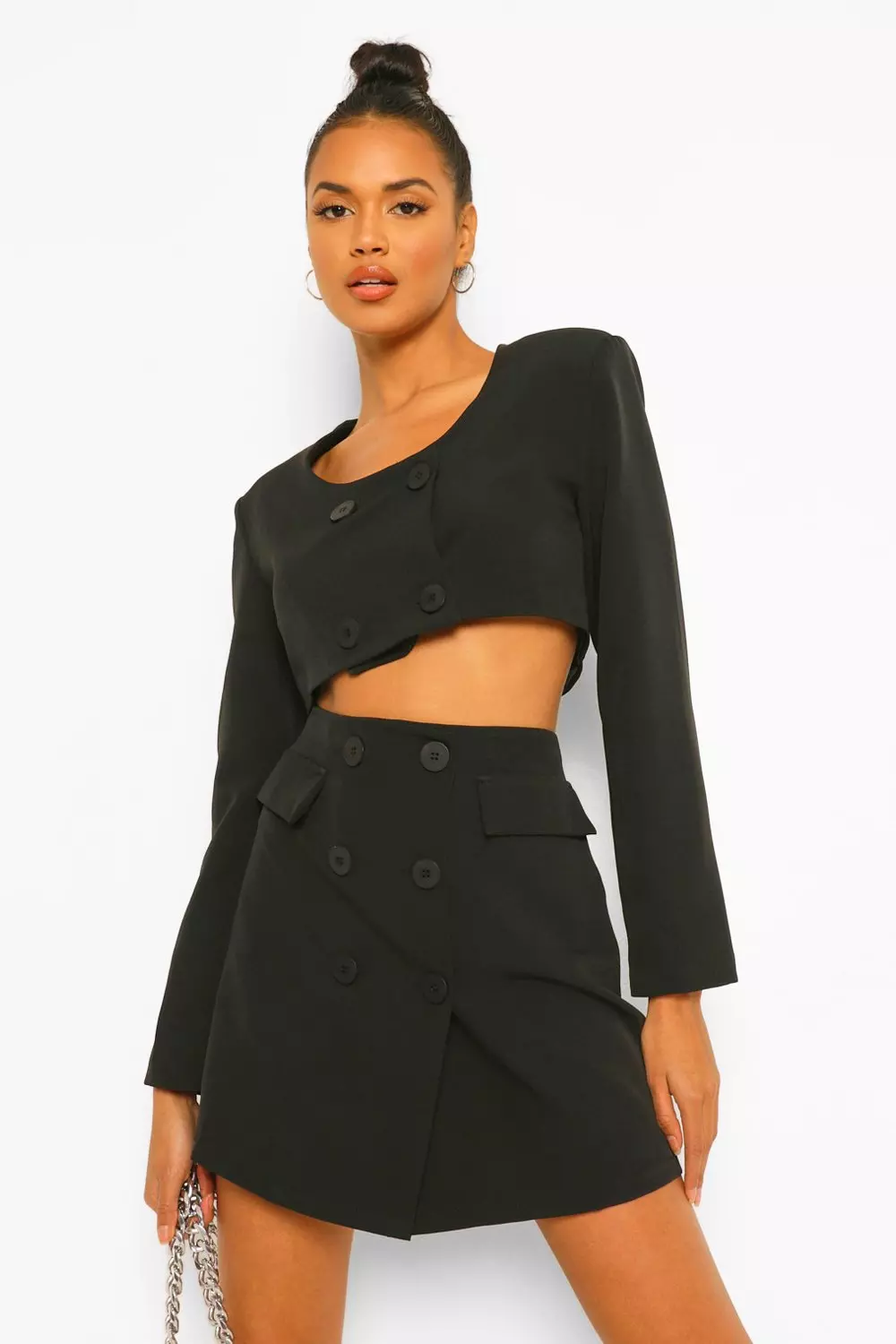 Cropped blazer and 2024 mini skirt set