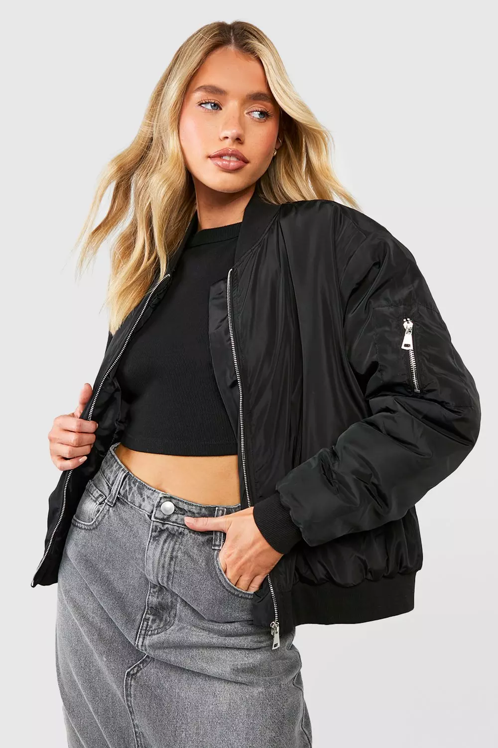 Boohoo bomber sale