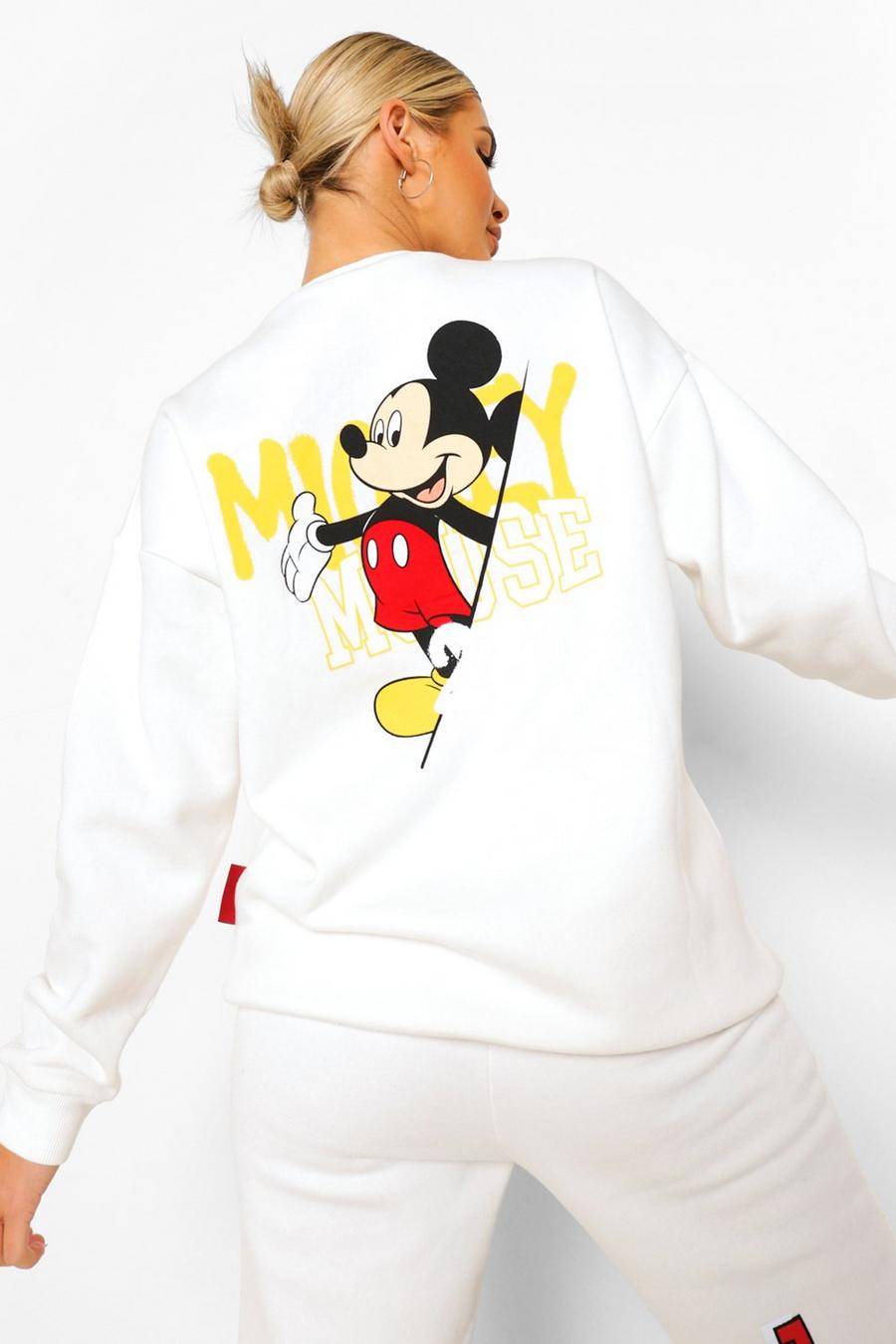Cream Disney Sweatshirt med Musse Pigg image number 1