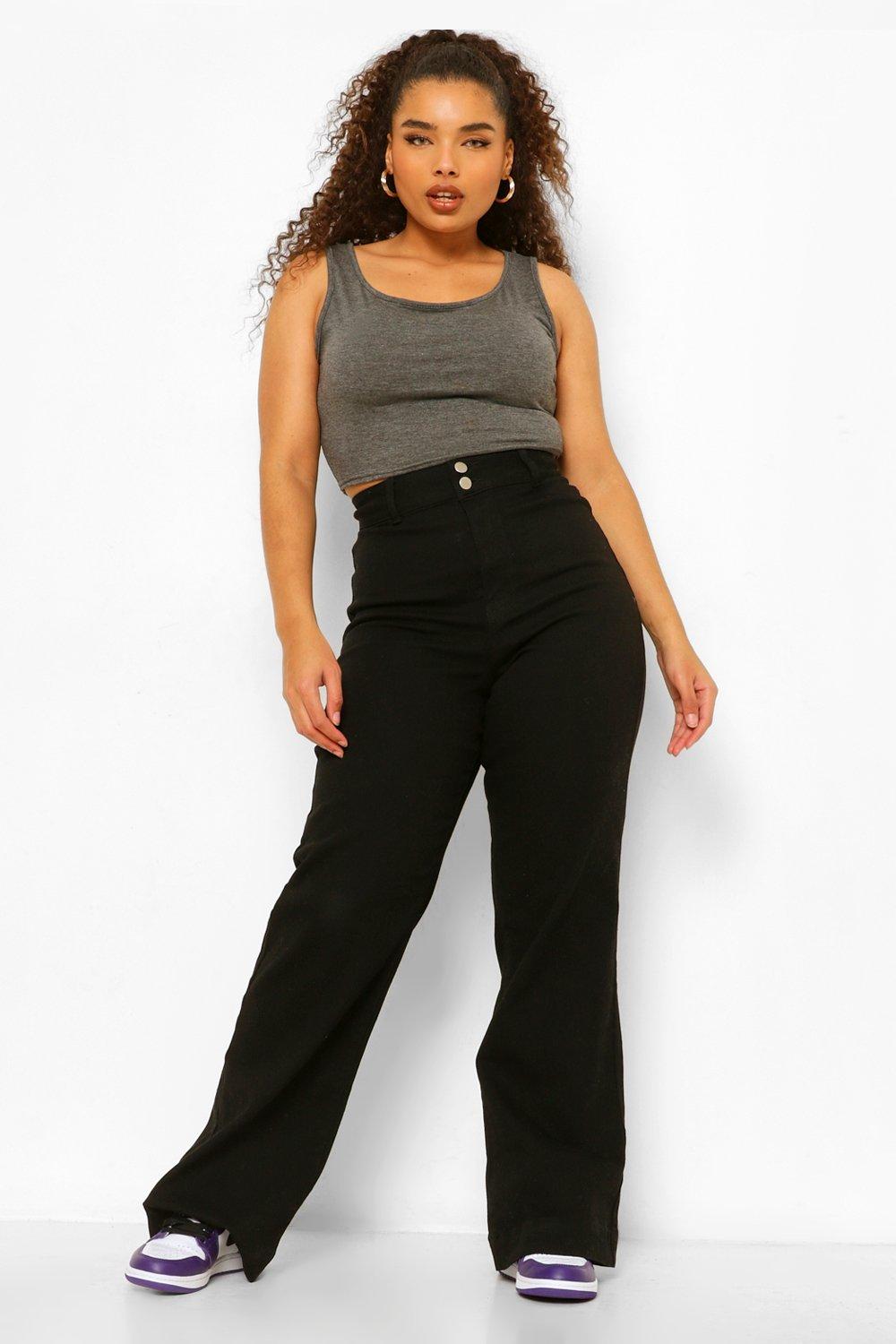 Plus Size High Waisted Denim Flare Jeans