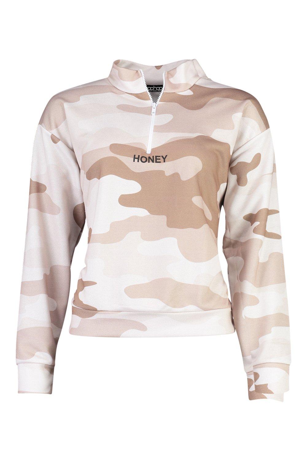 Half zip hot sale camo pullover