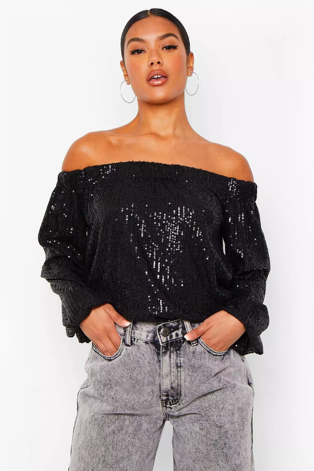 Sparkle off the store shoulder top