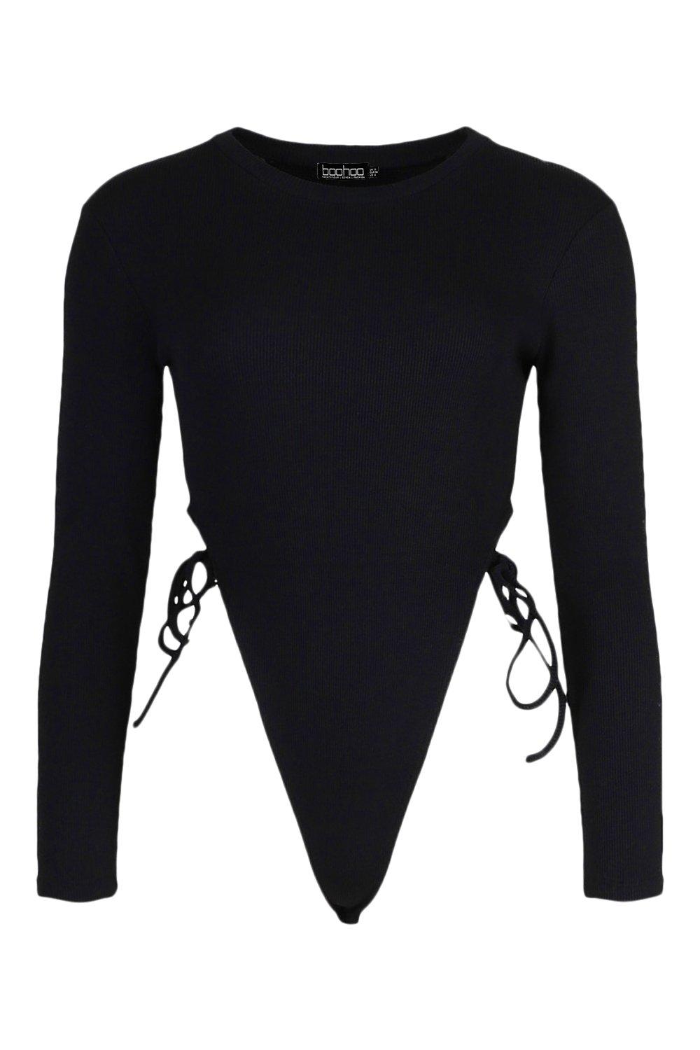 thick black long sleeve bodysuit