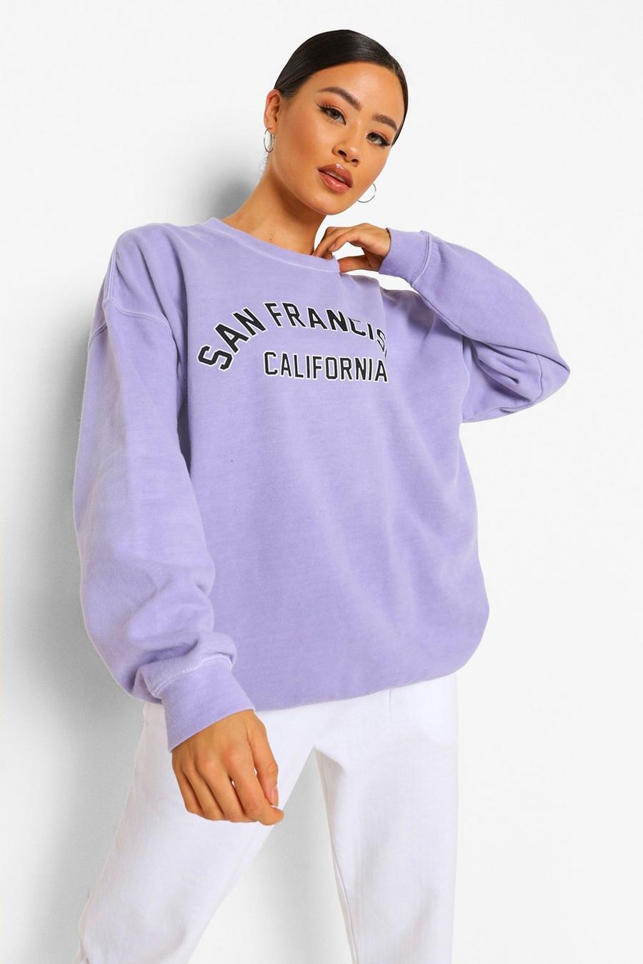 Lilac "San Francisco" Oversize sweatshirt med slogan image number 1