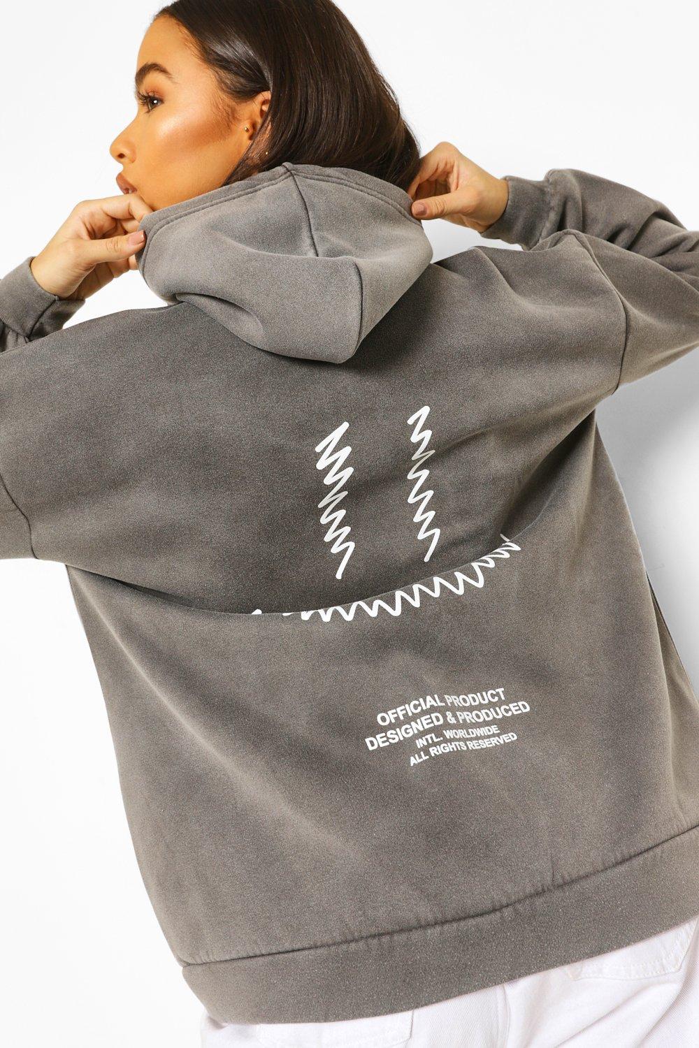 Acid wash oversized hoodie hotsell