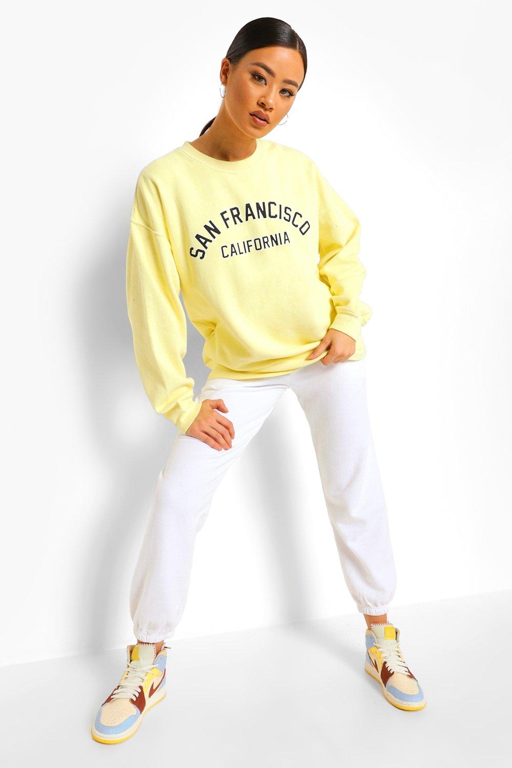 Washed yellow sweatshirt hot sale