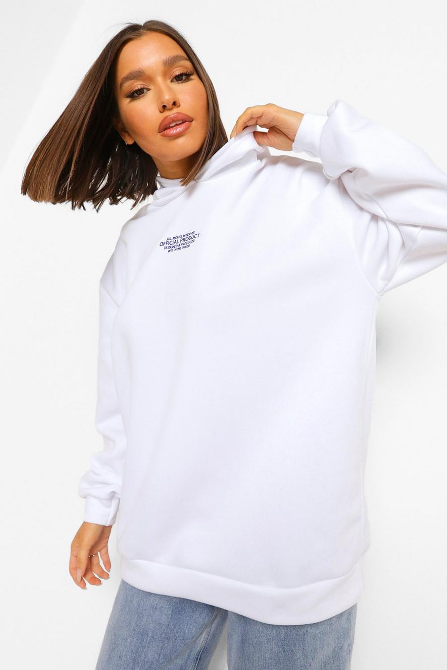 White Official Embroidered Hoodie image number 1