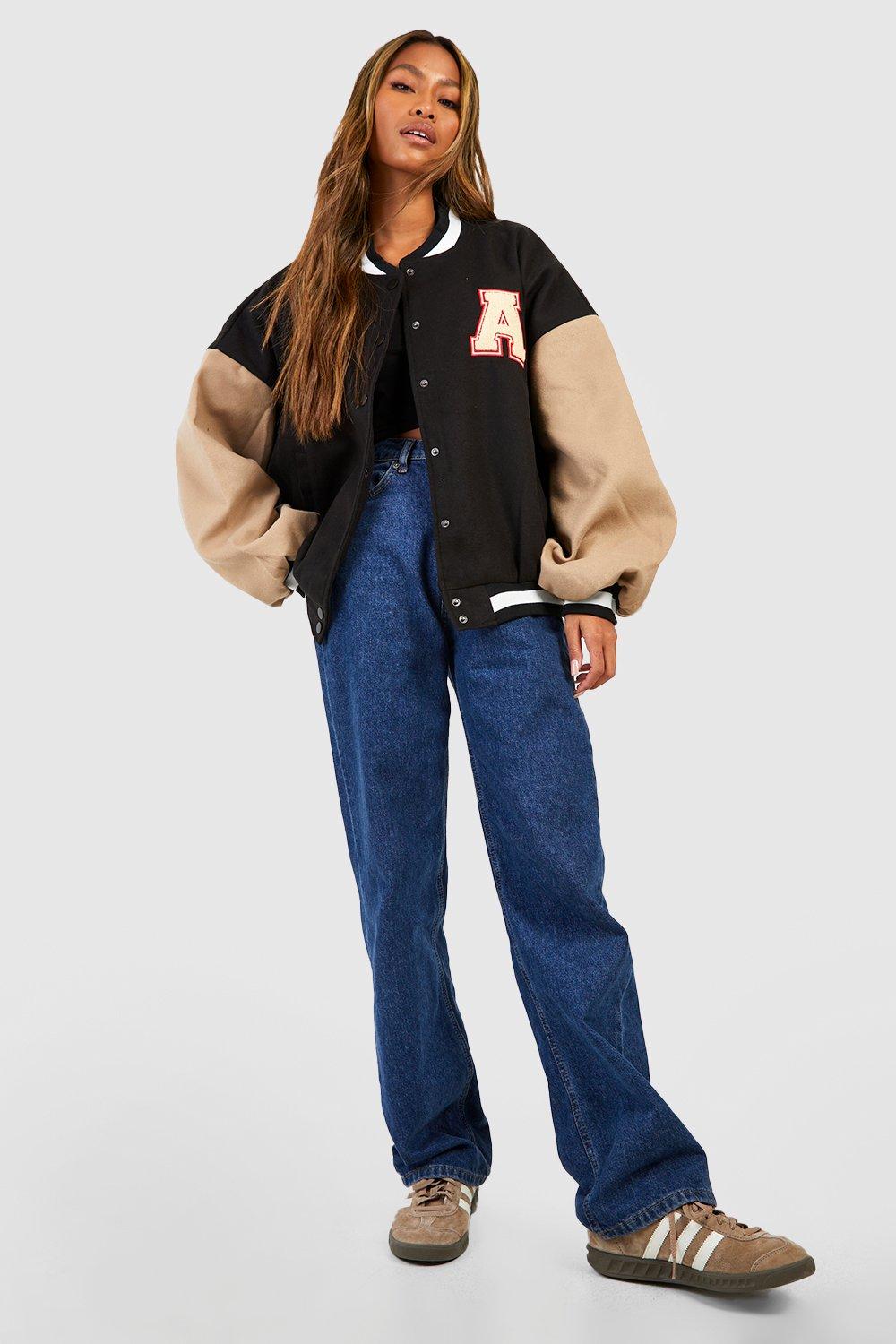 boohoo oversized varsity jacket