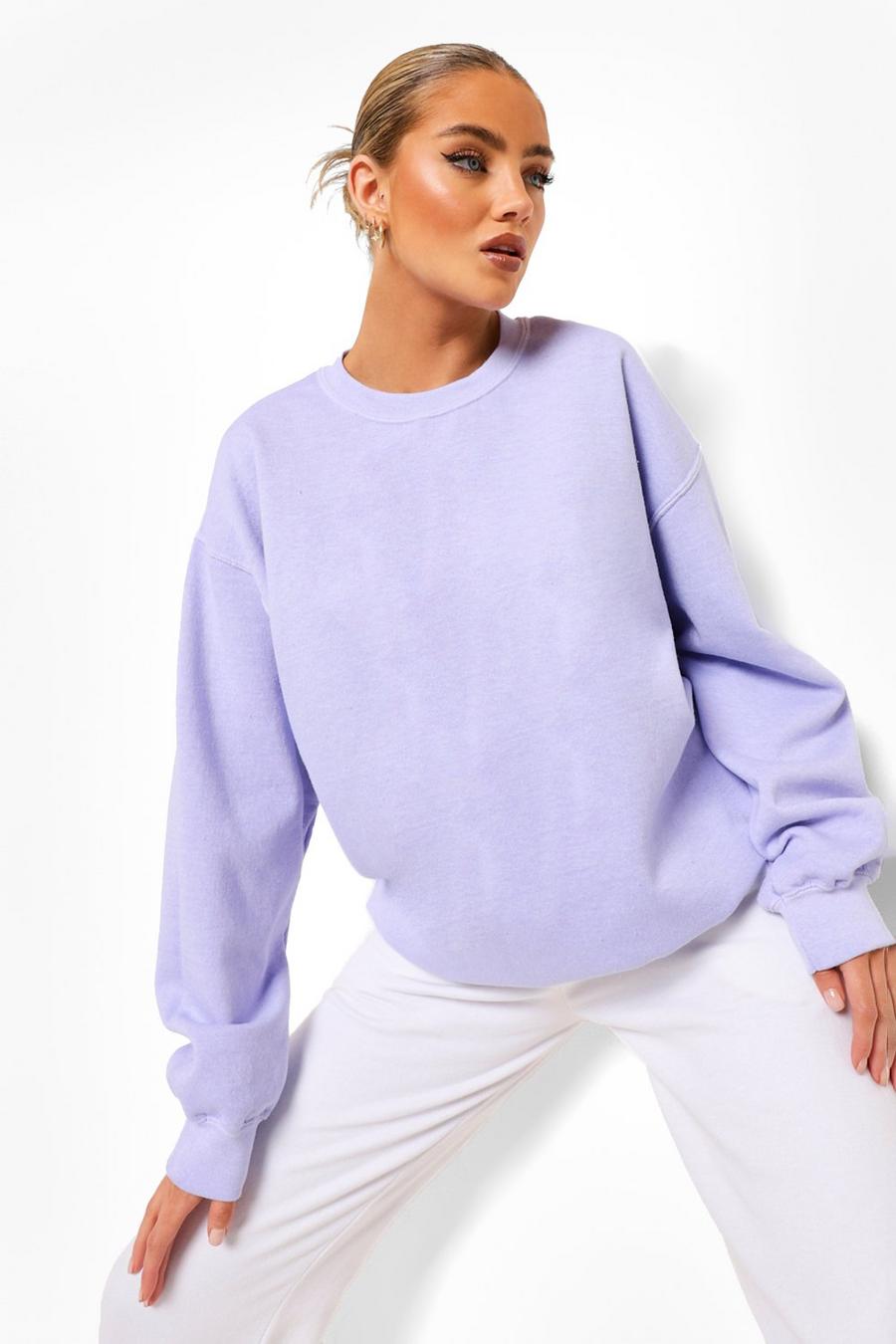 Lilac Oversize stentvättad sweatshirt image number 1