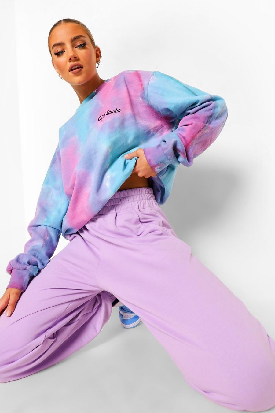 Official Tie Dye Embroidered Oversized Sweatshirt image number 1