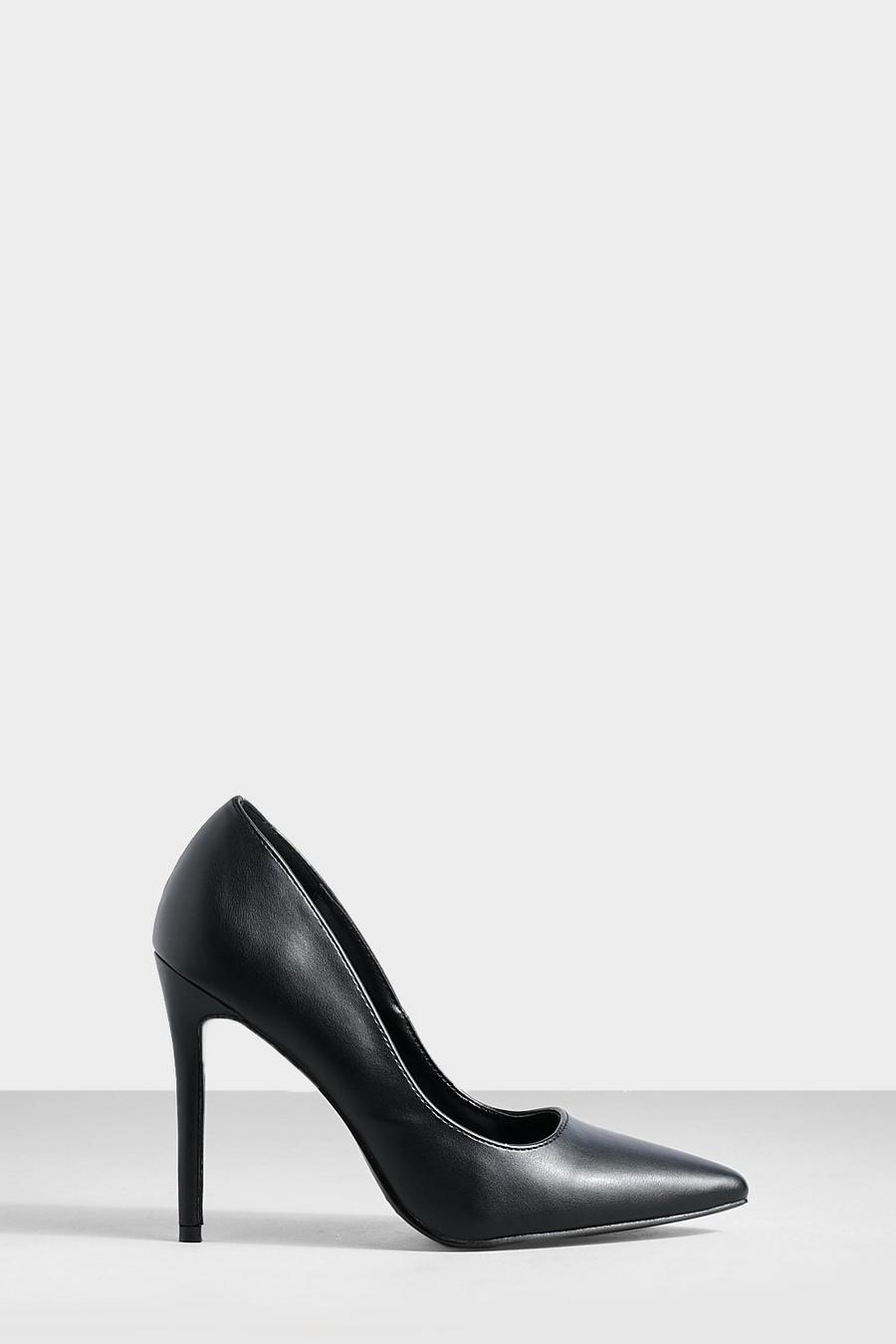 Black Pointed Court Shoes image number 1