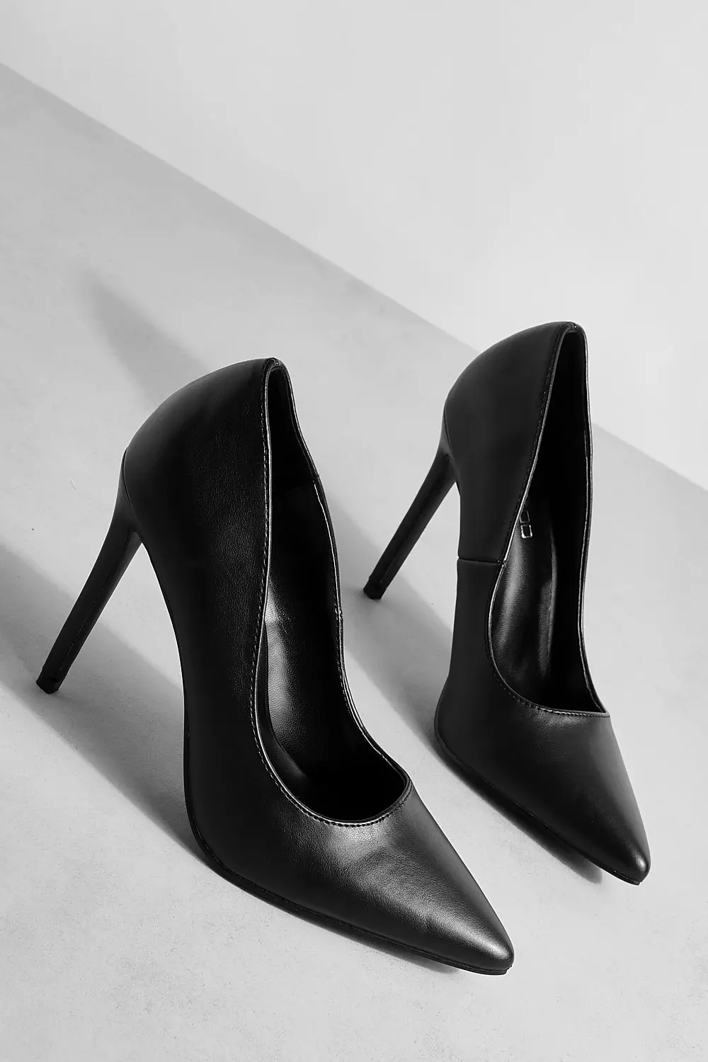 Grey pointed court shoes sale