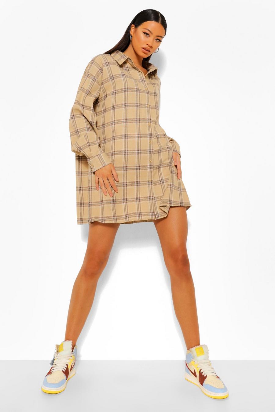Flannel Oversized Shirt Dress image number 1