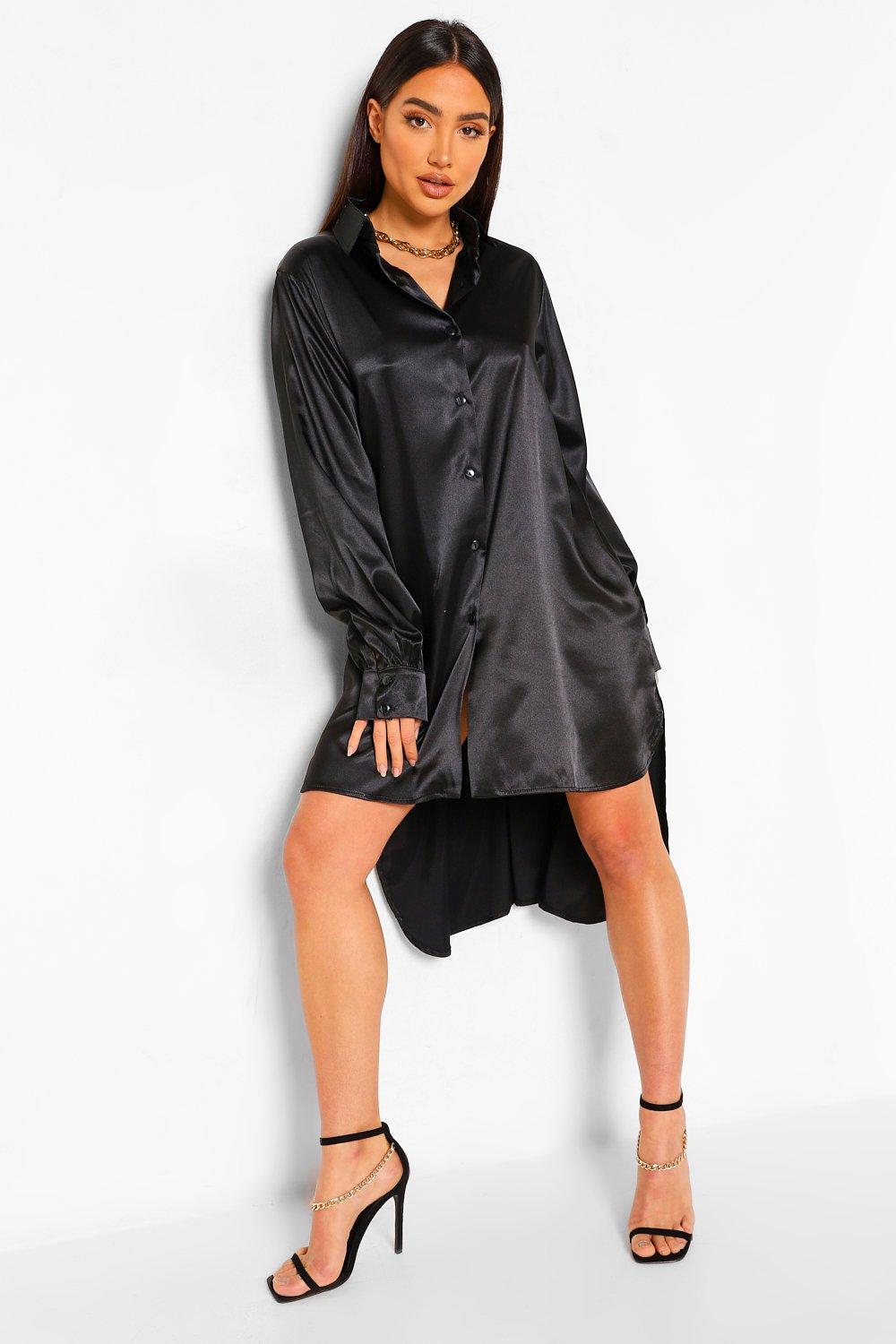 Vestido tipo camisa online negro