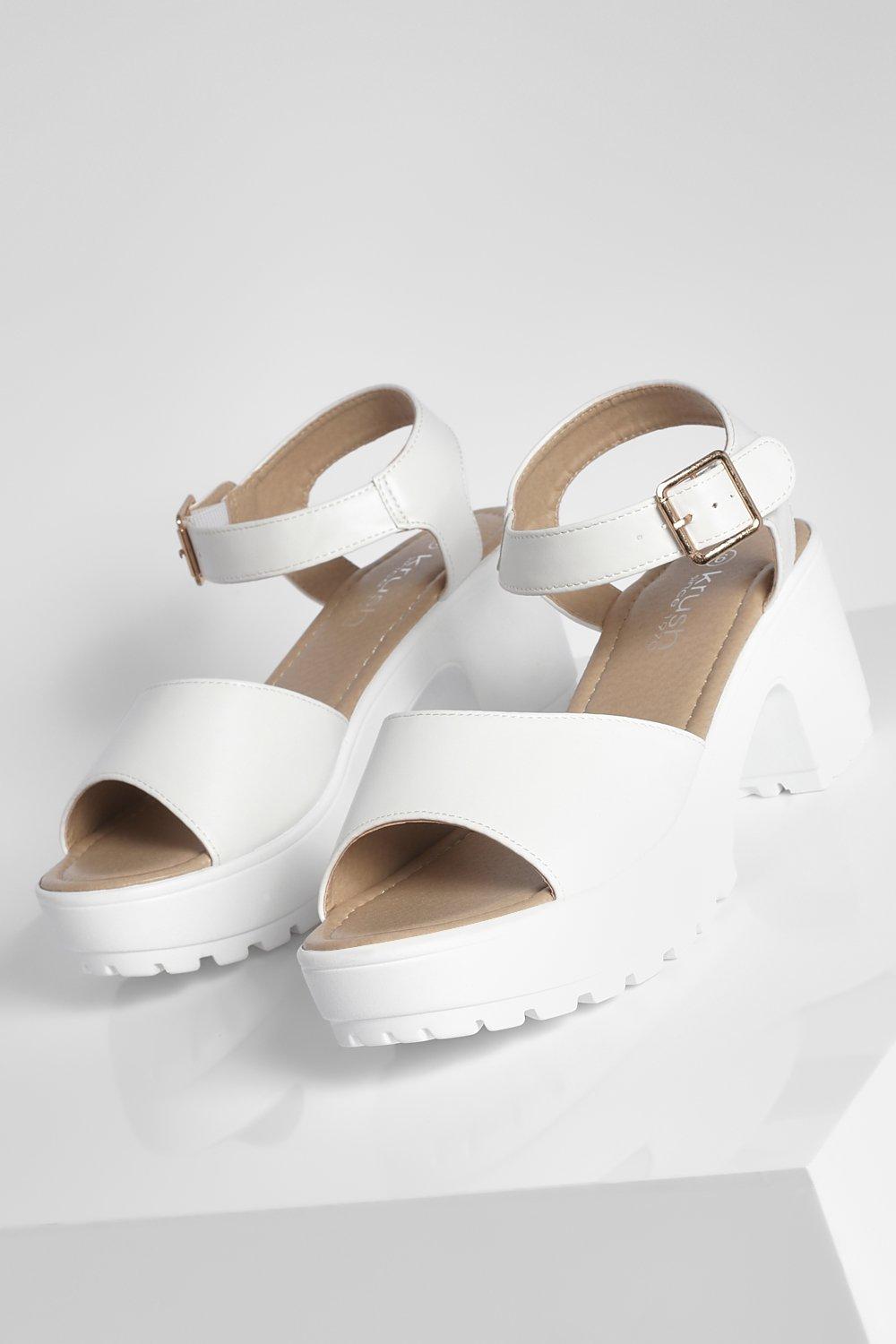 White store peep toes