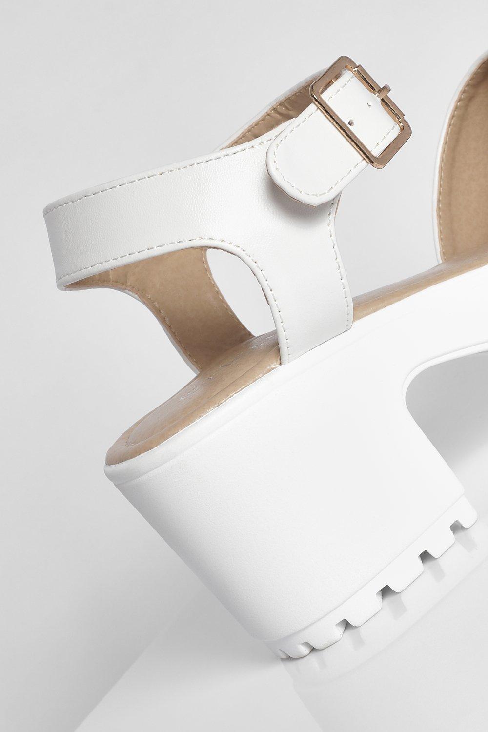 White cleated best sale platform sandals