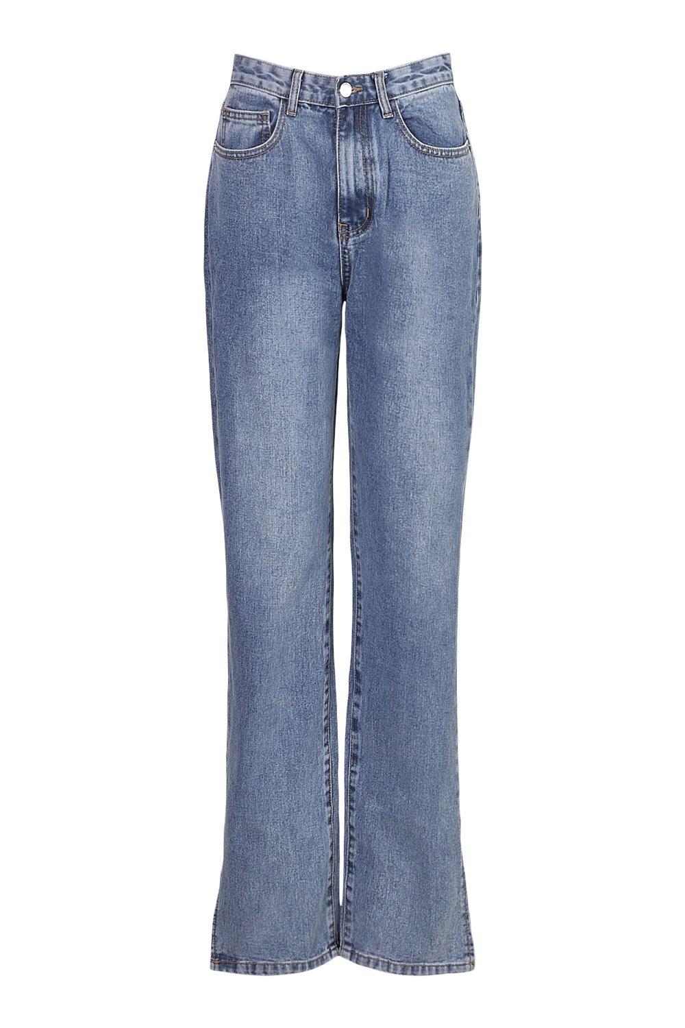 high rise split hem jeans zara