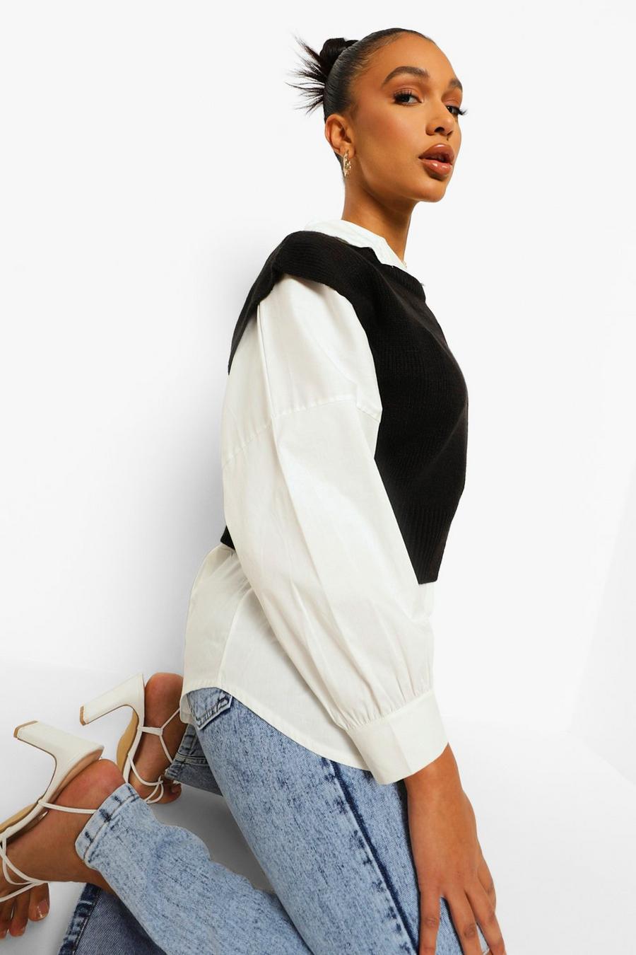 Ivory Pleat Front Balloon Sleeve Shirt image number 1