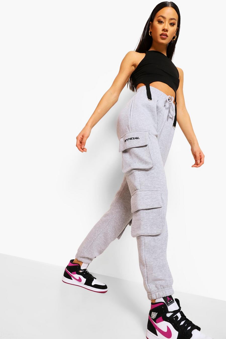 Grey marl Official Multi Cargo Track Pants image number 1