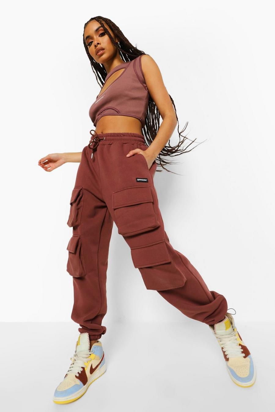 Chocolate Official Front Cargo Pocket Track Pants image number 1