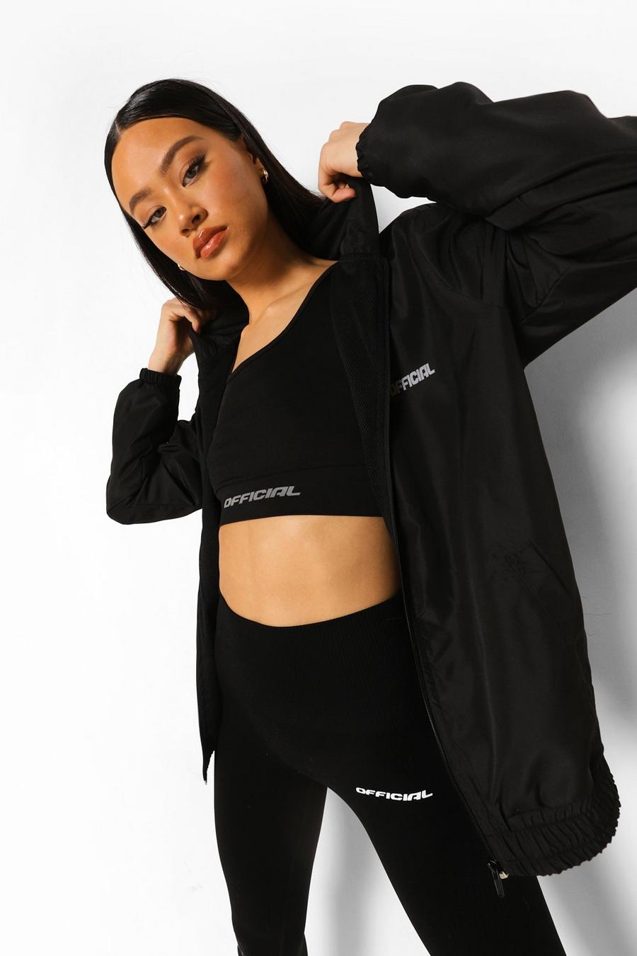 Chaqueta deportiva impermeable, Negro image number 1